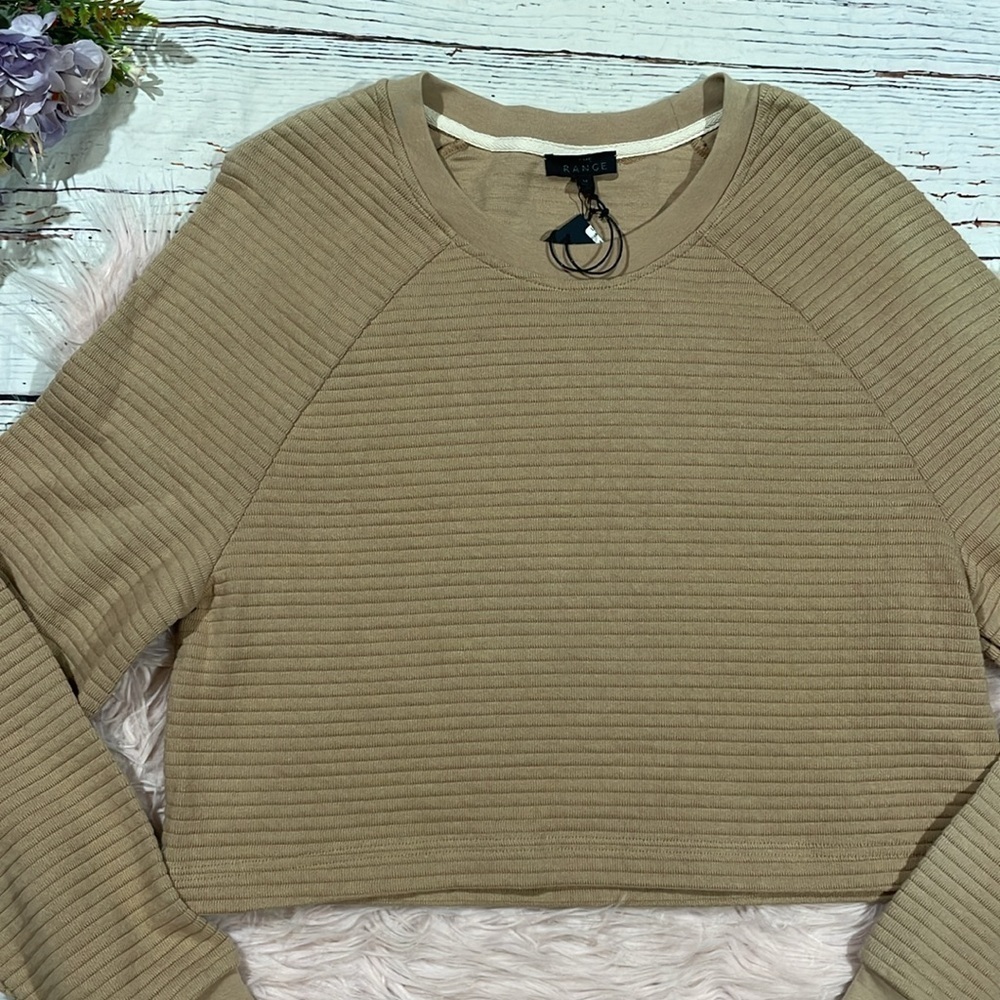 NWT The Range Tan Ripple Ottoman Raglan Sweatshirt - Picture 7 of 9